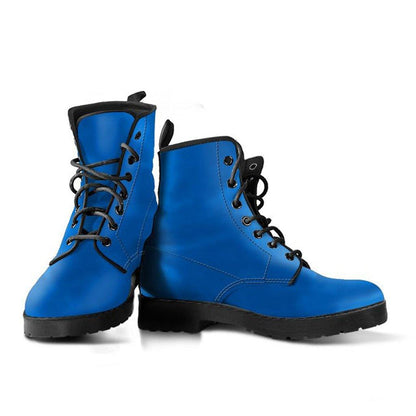 Blue  Memory Foam Boots | All Season Lace Up Boots | Vegan Leather Combat Boot
