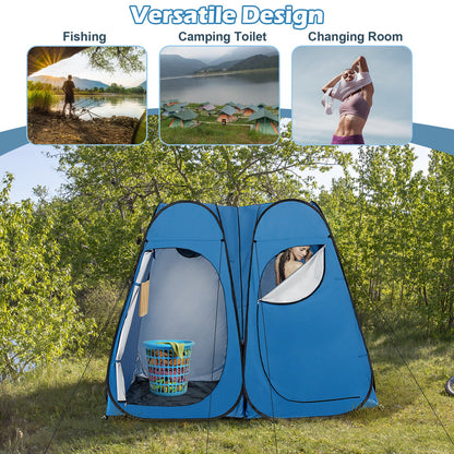 Oversized Pop Up Shower Tent with Window Floor and Storage Pocket