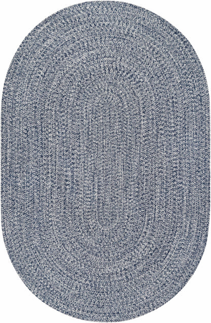 Blue Braided Faux Jute Outdoor Rug