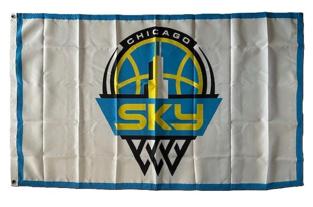 Chicago Sky Flag 3x5 Logo 2 Sided