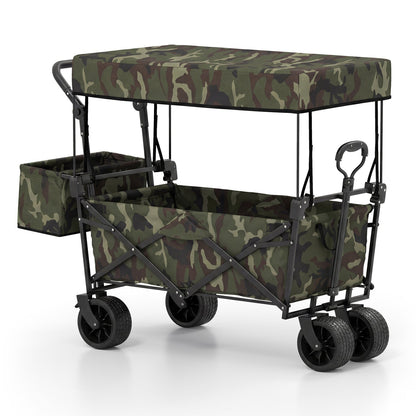 Collapsible Wagon with Removable Canopy and Detachable Storage Bag