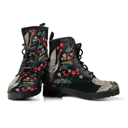Crane and Fauna  Memory Foam Boots | All Season Lace Up Boots | Vegan Leather Combat Boot