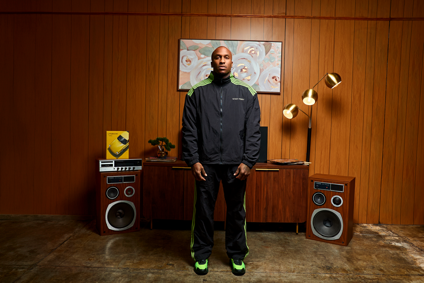 Otis Track Jacket and Pants - Black & Neon