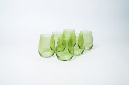 Matcha Green - Stemless Colored Wine Glass
