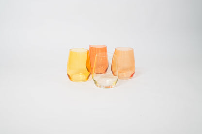Sugar & Spice Collection - Stemless Colored Wine Glass Ombré Set of 4