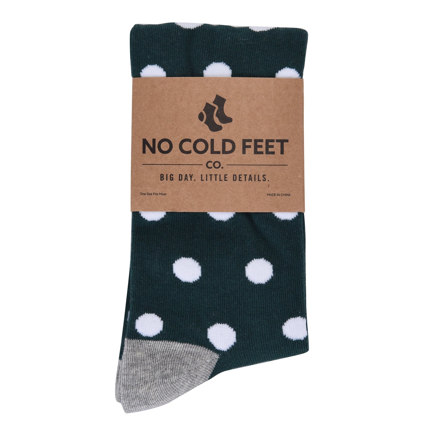 Emerald Green with White Polka Dot Socks