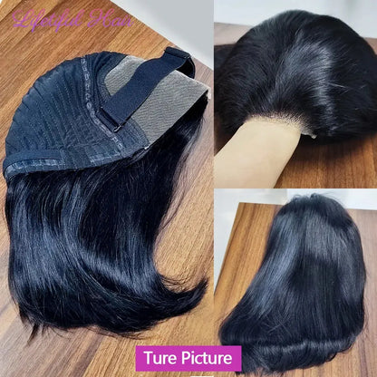 Glueless | Brazilian | Short | Bob | Human Hair | Ready To Wea | Straight r | Lace Closure Wigs