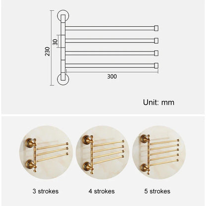 Bathroom Accessories Towel Holder Antique Bronze Movable Bath Towel Rack Bathroom Hardware 8024DH-4