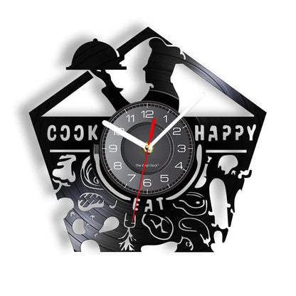 The Kitchen The Heart Of The Home Inspired Vinyl Record Clock, Modern Design Wall Decor Noiseless.