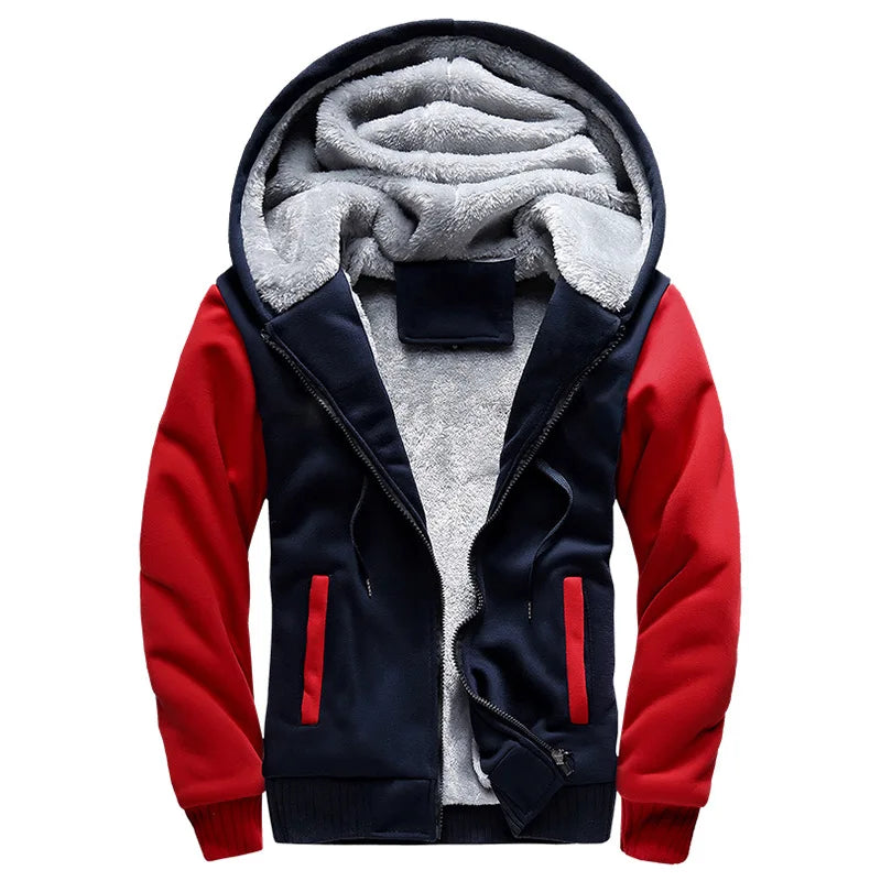 Men Jacket's Camouflage Thicken Winter Jackets for Men ,Fleece Long Sleeve Coat Casual Hoodies Streetwear.