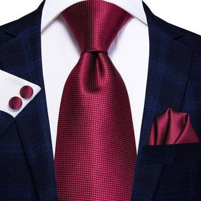 Hi-Tie Paisley Wine Red 100% Silk Men Neck Ties 8.5cm  Formal, Business Luxury Neckties.