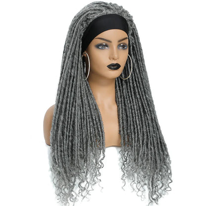 Long 22" Goddess Locs Headband Wig | Curly Ends | Soft Faux Locs | Synthetic Braids | For Women