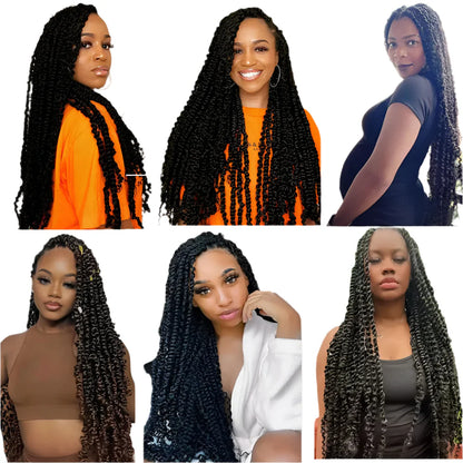 30" Passion Twist Crochet Hair - Ombre - Pre-Looped - 16 Strands/Pack - Synthetic
