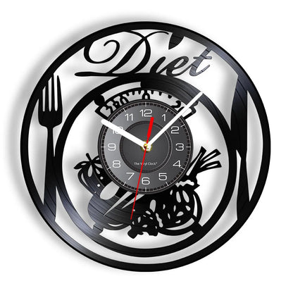 The Kitchen The Heart Of The Home Inspired Vinyl Record Clock, Modern Design Wall Decor Noiseless.
