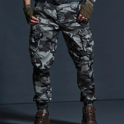 Men Cargo Pants Casual Men Baggy Regular Cotton Trousers Combat Military Tactical Pants with Multi Pockets.