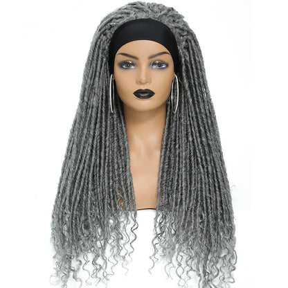 Long 22" Goddess Locs Headband Wig | Curly Ends | Soft Faux Locs | Synthetic Braids | For Women
