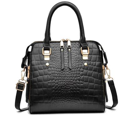 Luxury Crocodile Pattern Handbag for Women | Winter New PU Leather Tassel Shoulder Bag (Brands Design Handle Bag, Lady Purse)