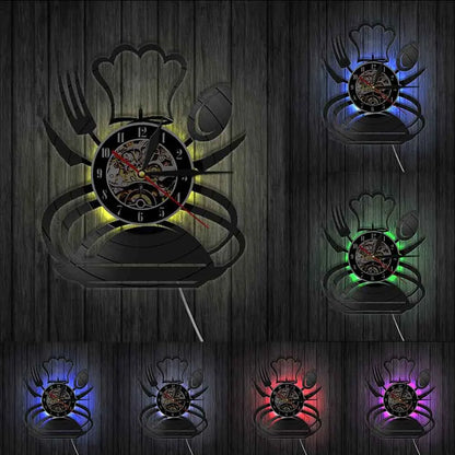 The Kitchen The Heart Of The Home Inspired Vinyl Record Clock, Modern Design Wall Decor Noiseless.