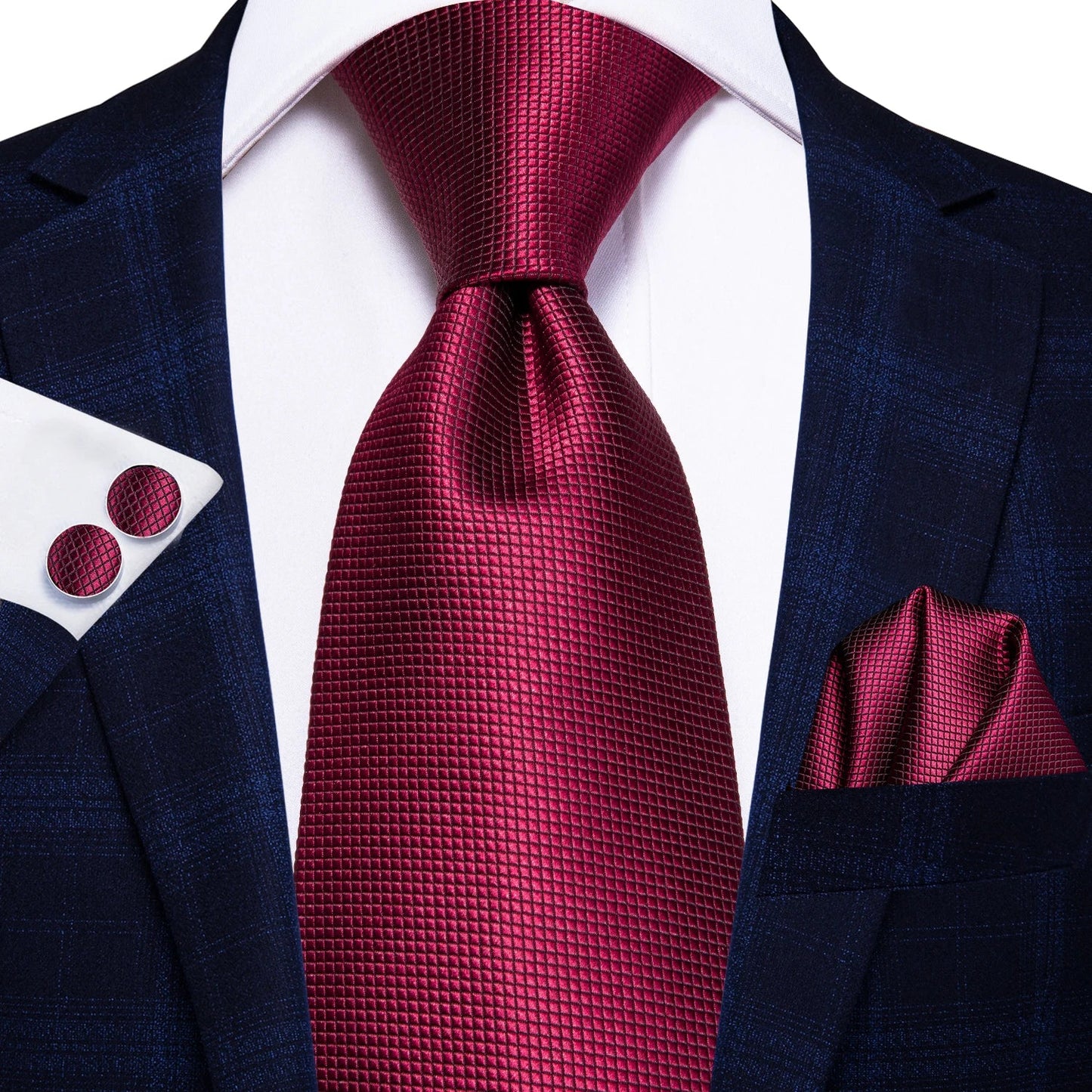 Hi-Tie Paisley Wine Red 100% Silk Men Neck Ties 8.5cm  Formal, Business Luxury Neckties.