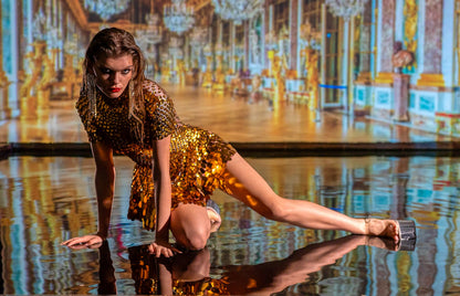 Helen Gold Sequin Mini Dress | Metallic Mermaid Seashell Festival & Party Outfit – Manifestie