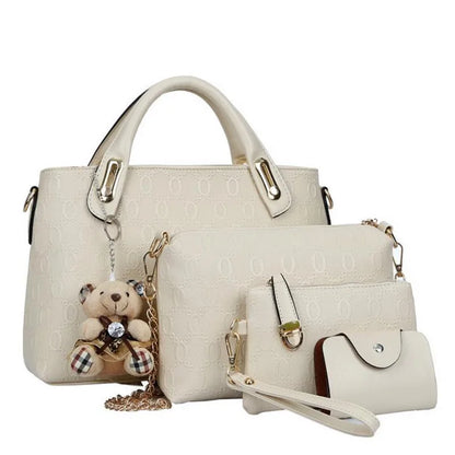 Multifunction 4pcs/Set Women Bag, PU Leather Luxury Designer Bags Handbag, Messenger Bag, Shoulder Bag, Wallet.