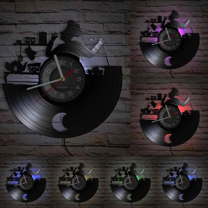 The Kitchen The Heart Of The Home Inspired Vinyl Record Clock, Modern Design Wall Decor Noiseless.
