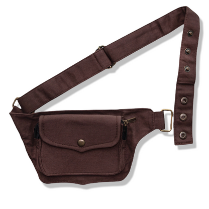 Unisex Cotton Pocket Belt | 2 Pocket Utility Belt | travel belt, vendor belt, fanny pack