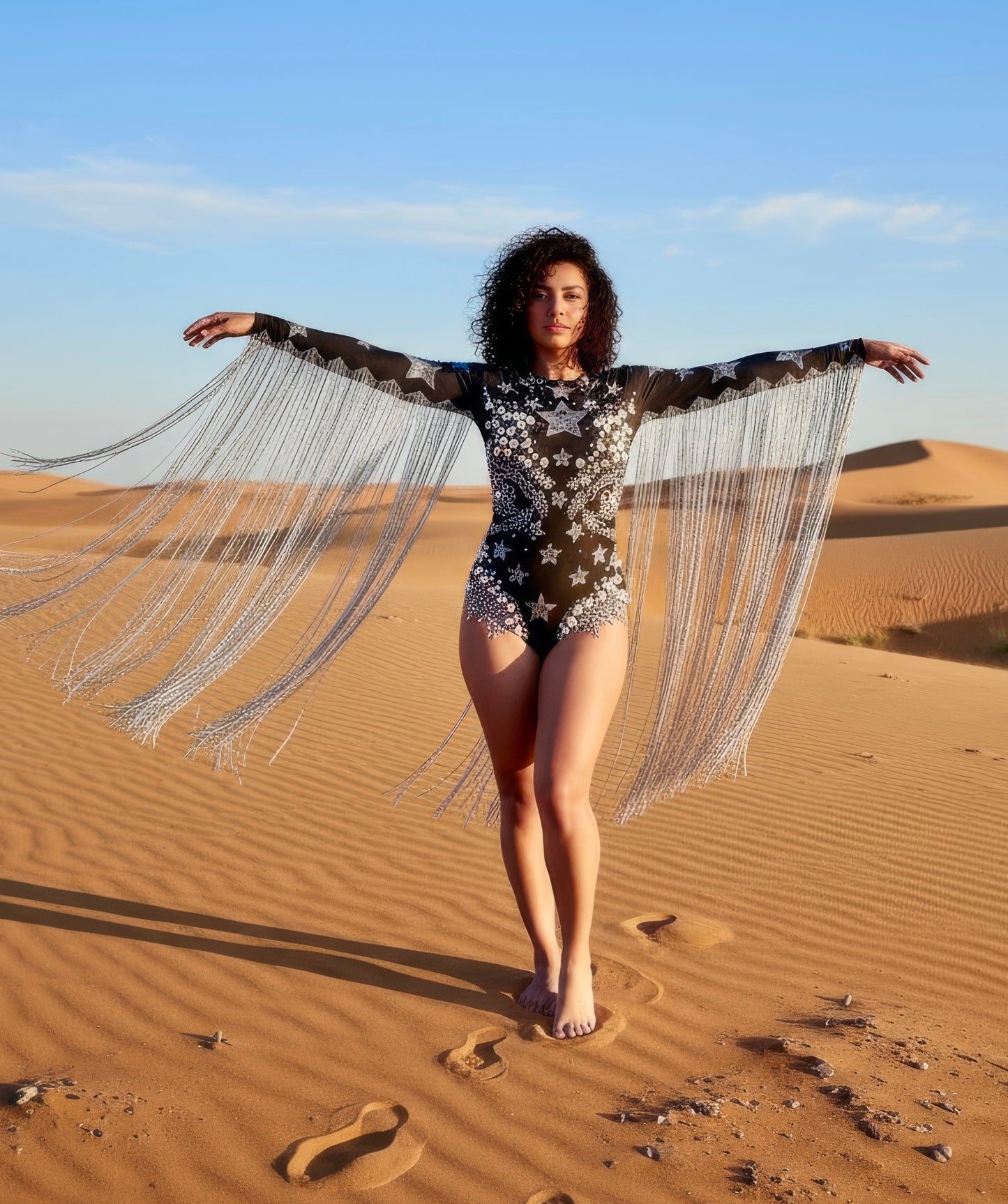 Halley's Rhinestone Bodysuit | Pearl Tassel Festival Leotard & Concert Stage Catsuit – Manifestie