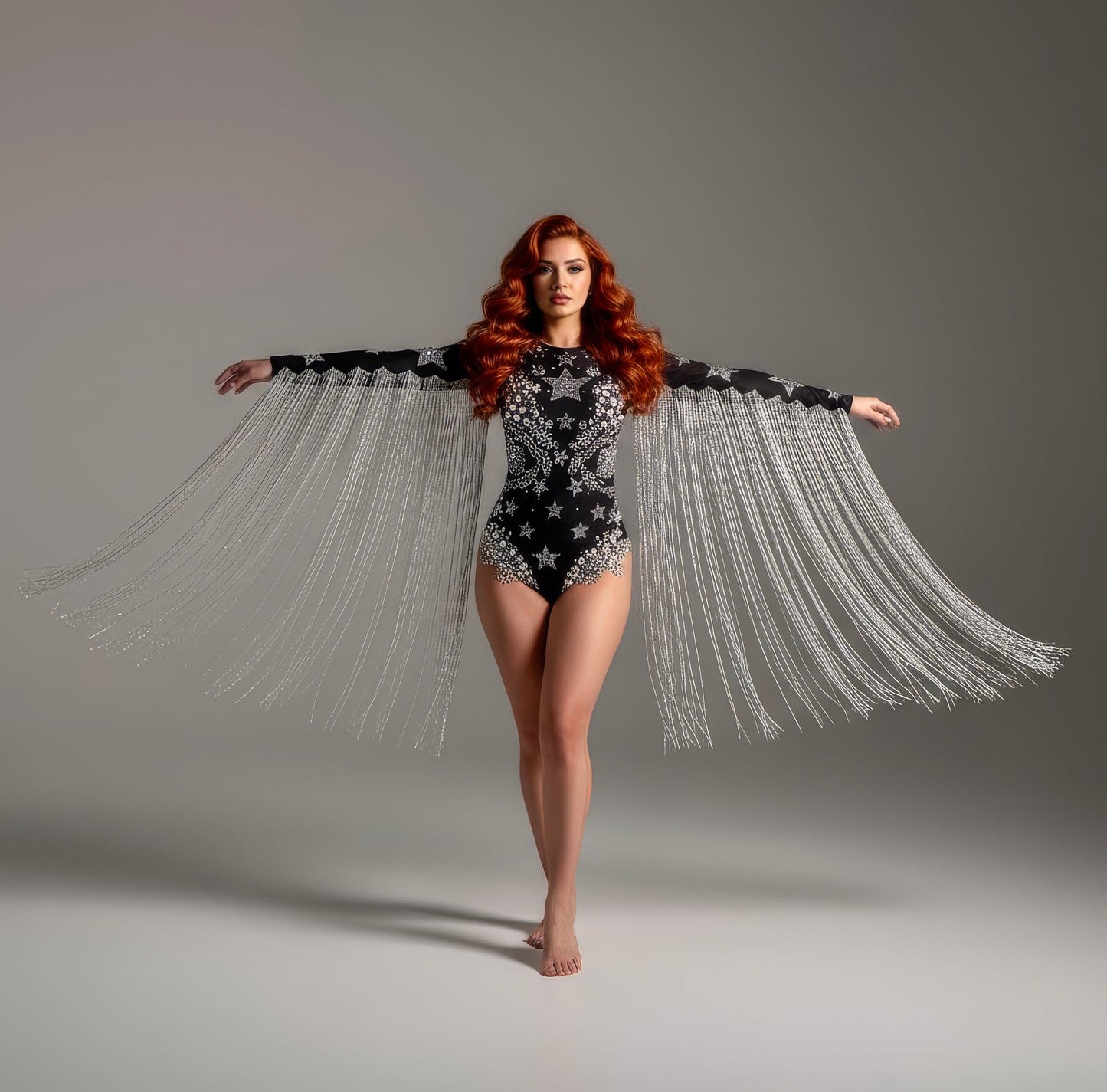 Halley's Rhinestone Bodysuit | Pearl Tassel Festival Leotard & Concert Stage Catsuit – Manifestie