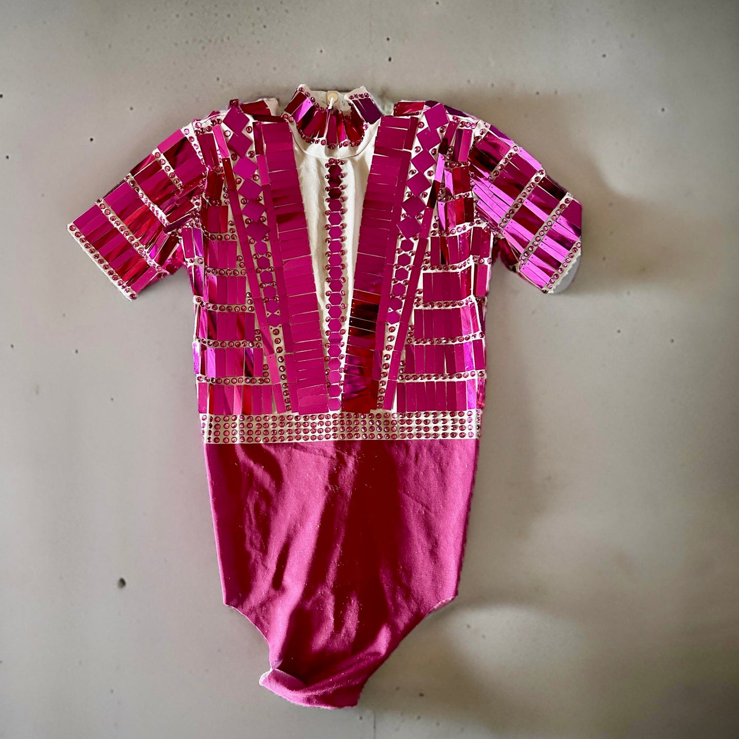 Electra Reflective Sequins Party Dress / Pink leotard and skirt, Futuristic Reflective Festival Outfit, Disco Dance Costume, Mirror Bodysuit