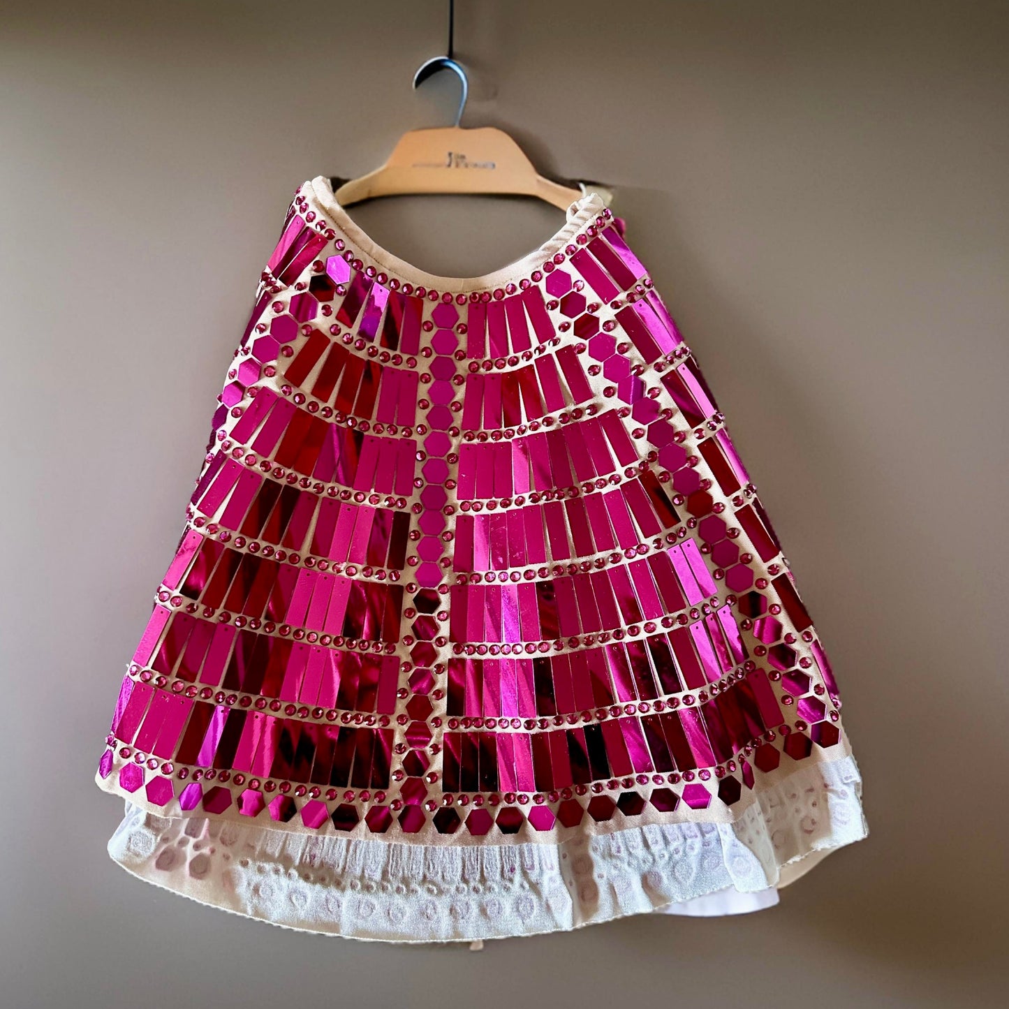 Electra Reflective Sequins Party Dress / Pink leotard and skirt, Futuristic Reflective Festival Outfit, Disco Dance Costume, Mirror Bodysuit