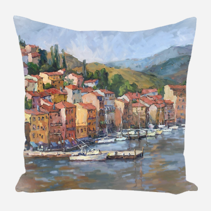 Italian Coastal Village Pillow (16x16)
