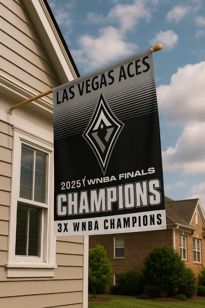 Las Vegas Aces House Flag – 2025 Champions Vertical Banner
