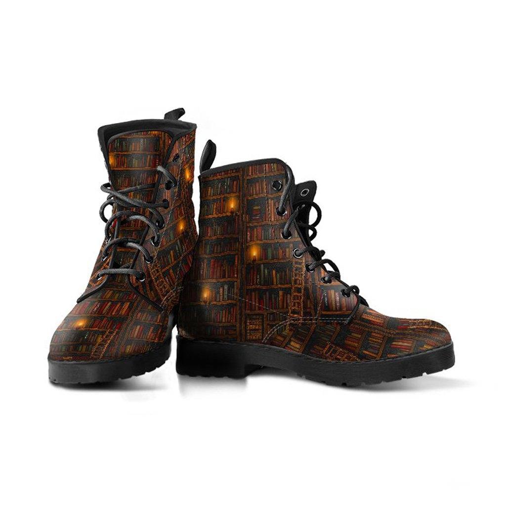 Librarian  Memory Foam Boots | All Season Lace Up Boots | Vegan Leather Combat Boot