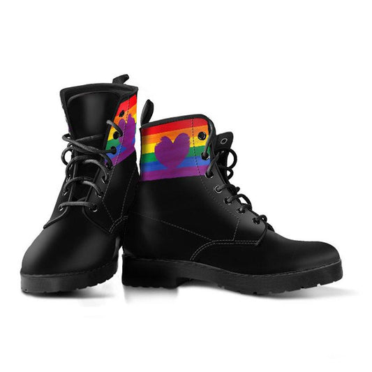 Love Pride  Memory Foam Boots | LGBTQIA+ All Season Lace Up Boots | Vegan Leather Combat Boot