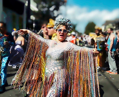 The Elton Rhinestone Fringe Bodysuit | Long Tassel Festival, Drag & Stage Outfit – Manifestie