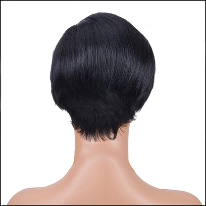 Transparent Lace Front Short Human Hair Bob Wig | Real Human Hair Bobo Headgear for Women (Business/OL Style)