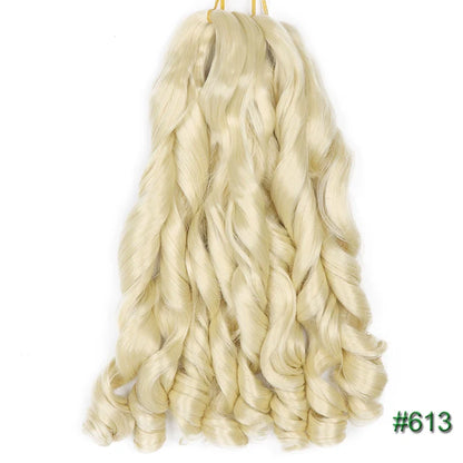 55cm Spiral Curly Braid Crochet Hair - French Curl Loose Wave Wig - Heat Resistant Synthetic Hair