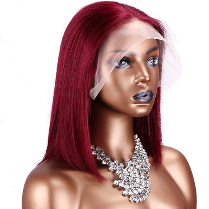 Sweet & Cute Brazilian Straight Bob Wig - Human Hair - Lace Front - Short & Fluffy