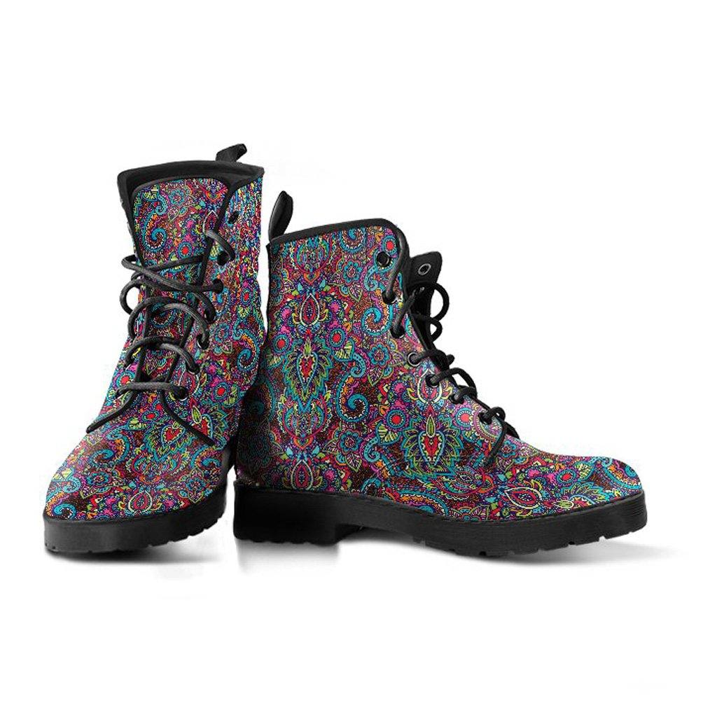 Paisley  Memory Foam Boots | All Season Lace Up Boots | Vegan Leather Combat Boot