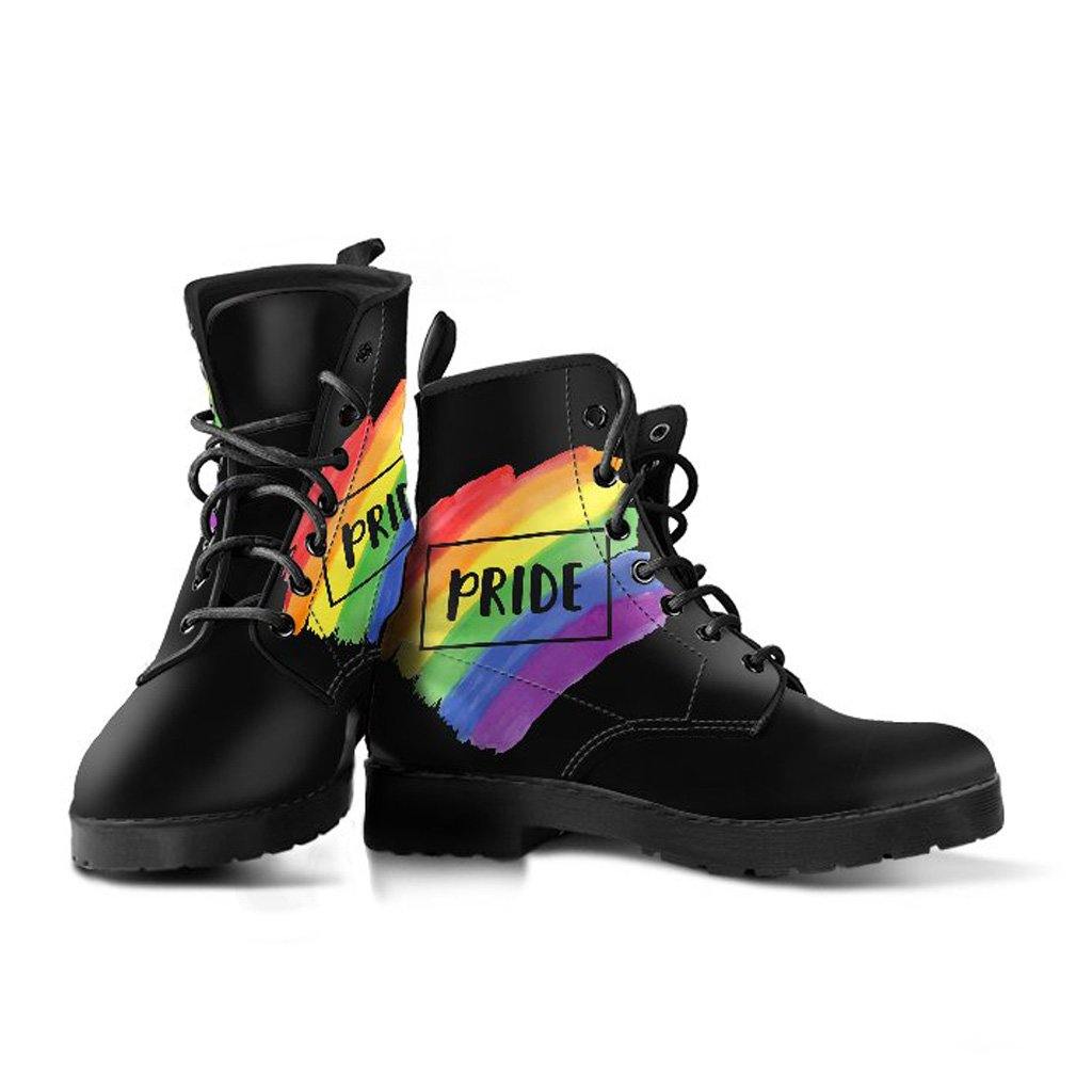 Pride Love  Memory Foam Boots | All Season Lace Up Boots | Vegan Leather Combat Boot