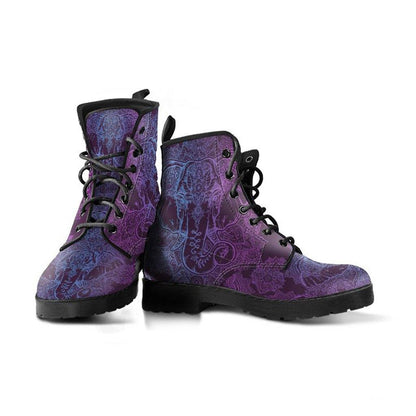 Purple Elephant  Memory Foam Boots | All Season Lace Up Boots | Vegan Leather Combat Boot