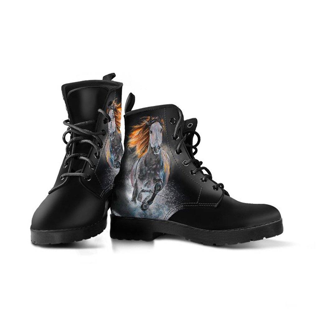 Running Stallion  Memory Foam Boots | All Season Lace Up Boots | Vegan Leather Combat Boot