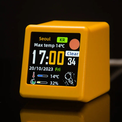 Geek Magic Ultra Smart WiFi Weather Forecast Station, Clock for Desktop photo Album with Gif Animation.