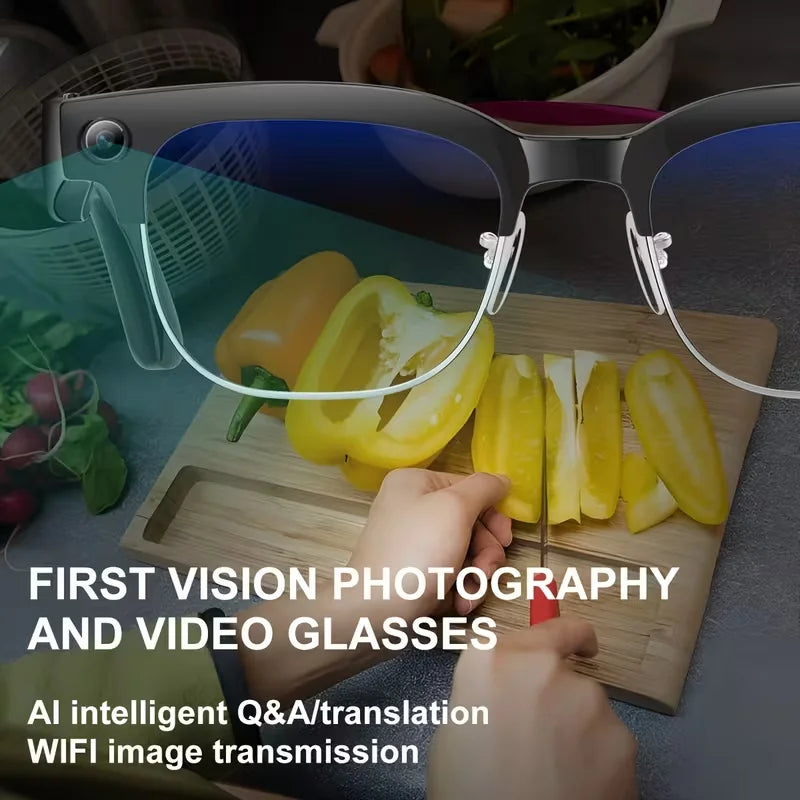 New1080P Anti-shake, Video Recording, 800W HD Smart Glasses,100+Language Translation, WIFI Transmission Call, AI Chat Glasses.