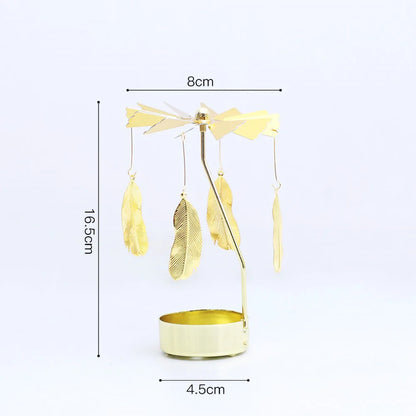 Spinning Tealight Holder, Aluminum Alloy Carousel Heat Powered, Rotating Candle Display.