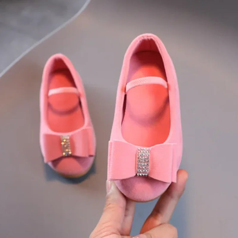 Little Girl Leather Shoes Simple Fashion Children Princess Shoes, Solid Color Flats Causal.