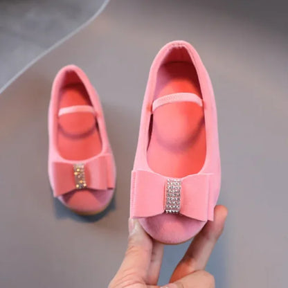 Little Girl Leather Shoes Simple Fashion Children Princess Shoes, Solid Color Flats Causal.