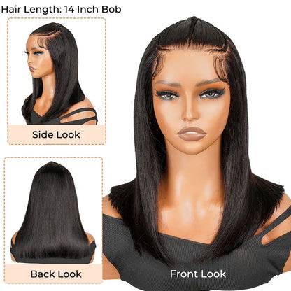 Pre-Braided Half Up Half Down & Ponytail Wig | 13x4 Lace Frontal | Pre-Plucked & Pre-Cut | Ready-to-Go Synthetic Braided Wig