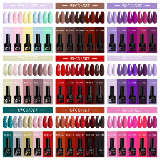 LILYCUTE 4/5Pcs/Set 7ML Nude Pink Gel Nail Polish, and Translucent Jelly Nail Art Gel, Semi Permanent Design Manicure Set.